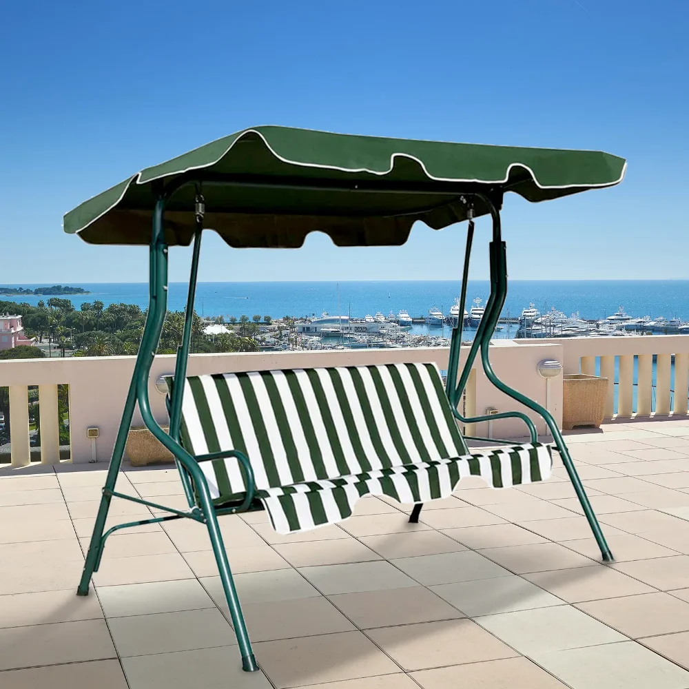 

SUGIFT 3-Seat Outdoor Steel Porch Swing with Canopyreclining outdoor chair