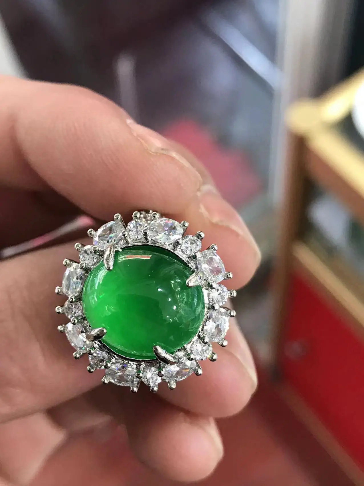 

Natural green jade ring with 925 sterling silver rings 925 ring rings for women rings big silver rings jewelry