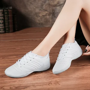 Lightweight White Profession Dance Shoes Women Low-heeled Beginner Gym Aerobics Sneakers Girls Ladie
