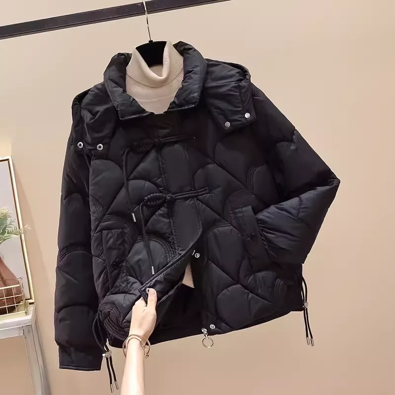 Повседневная короткая пуховая хлопковая куртка женская новинка 2025 года зимняя