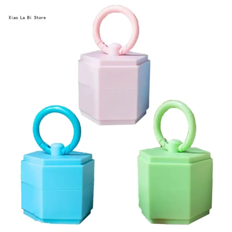 

Keychain Container with Hole Multifunctional Jewelry Pills Box Holder XXFD