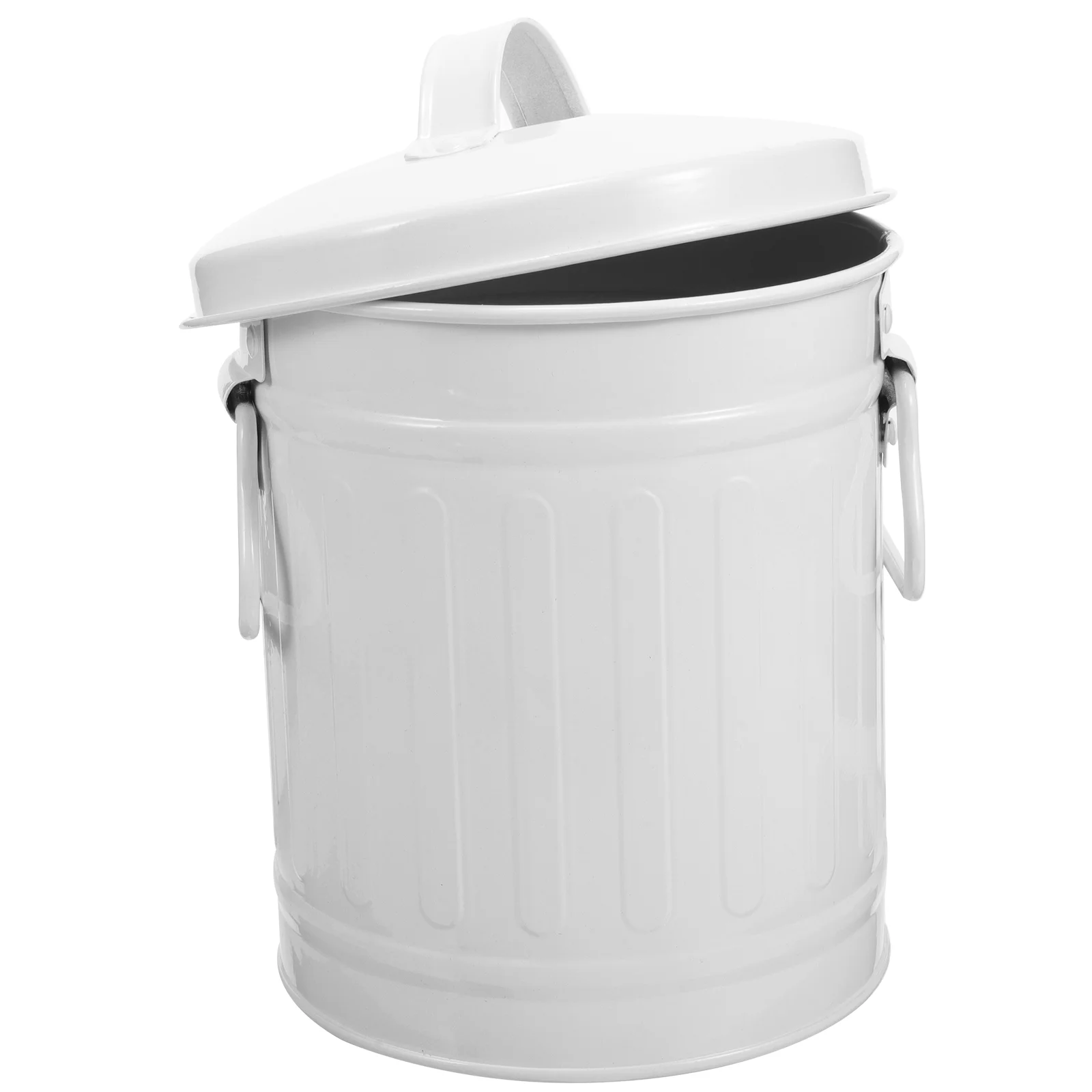 

Mini Table Trash Can Desktop Garbage Bin Iron Garbage Can Pencil Cup Holder Small Wastebasket Metal Rubbish Bin Lid Flower