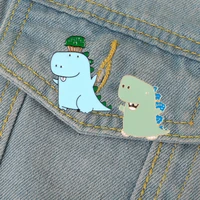 tyrannosaurus rex dinosaur enamel pin cartoon dinosaur brooch clothes bag badge cute animal badge jewelry childs friend gift