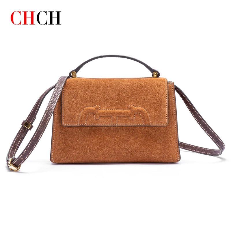 Chch Shoulder Bag 2023 Women's Fashion Retro Classic Elegant Leather Shoulder Bag Designer Messenger Suede Bag Travel Square Bag