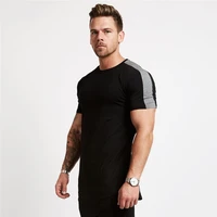 summer new streetwear casual solid color slim fit mens t shirt cotton round neck short sleeve fitness workout sportswear jogger
