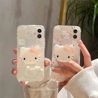 clear hello kitty with stand phone cases for iphone 13 12 11 pro max xr xs max x back cover