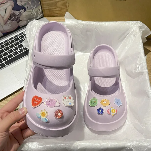 

Сланцы женские на платформе и среднем каблуке, пляжные тапки из искусственной кожи, модные роскошные Тапочки, весна 2023