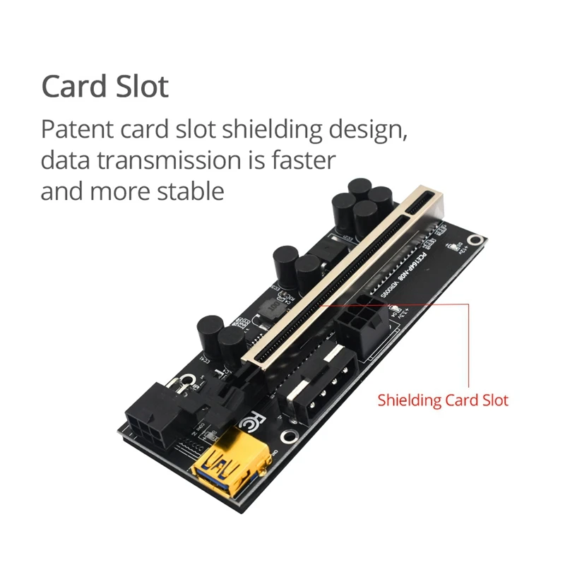 1PCS Upgraded VER009S Plus PCI-E PCIE Riser Card Ver 009S USB 3.0 SATA 15Pin To 6Pin Adapter For BTC Mining Miner