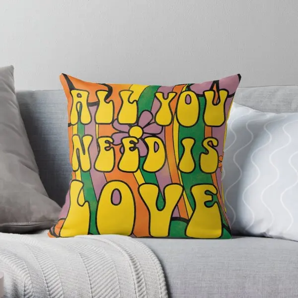 

All You Need Is Love Printing Throw Pillow Cover Anime Bedroom Case Hotel Office Cushion Waist Square Car Pillows not include