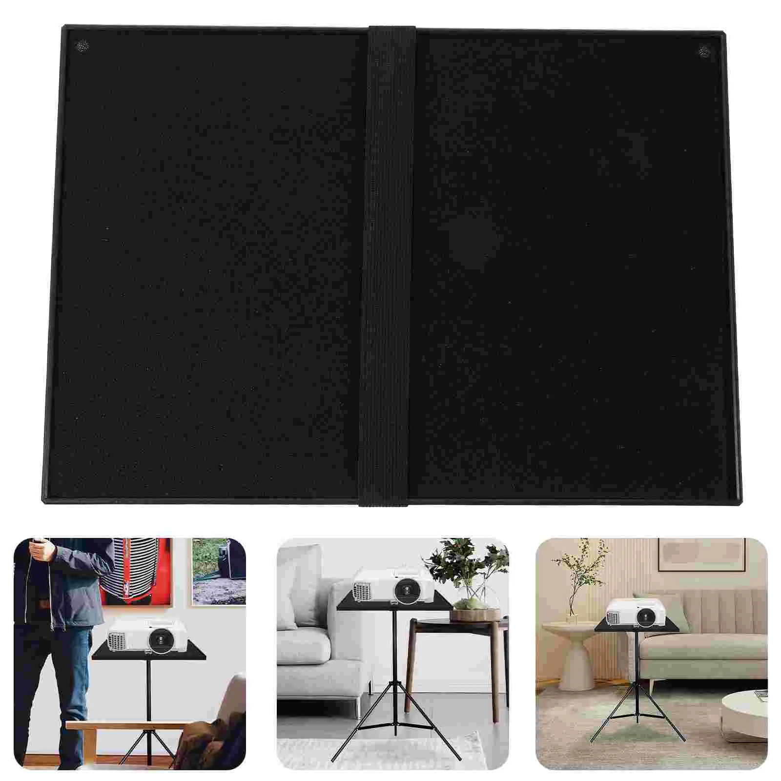 Projector Stand Storage Tray for Tripod Mount Tablet Accessories Notebook Holder Black
