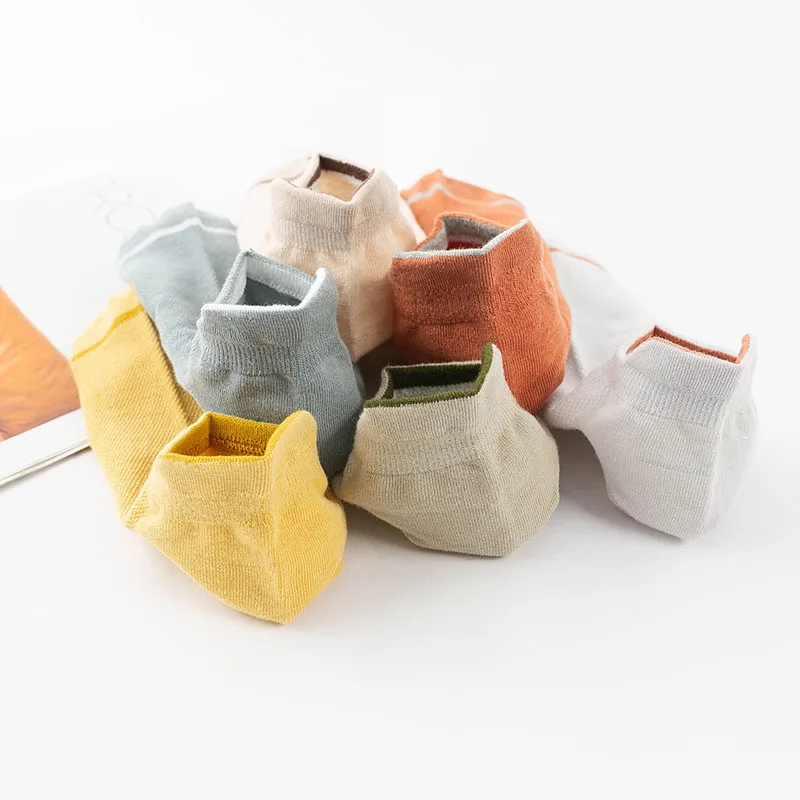 5 Pairs / Pack Men's Cotton Socks Short High Quality New Casual Breatheable Anti-Bacterial Man Ankle Socks Men