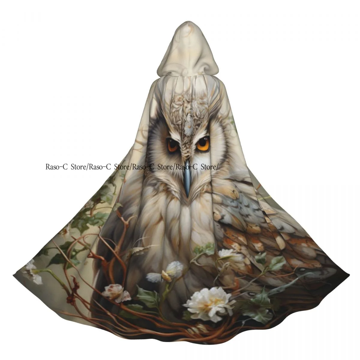 Двусторонняя накидка-накидка унисекс с капюшоном для взрослых вампиров сова