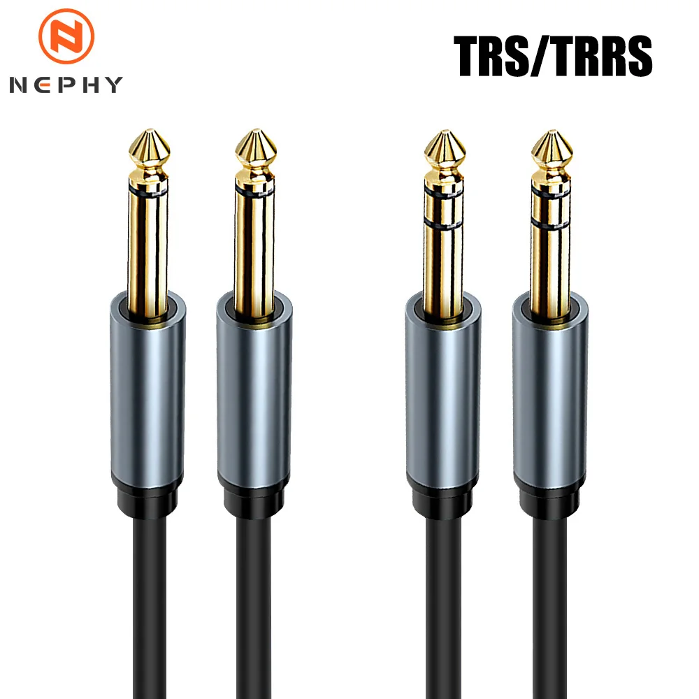 Фото 6.5mm To 6.5 mm Mono/Dual channel stereo Long Cable For Amplifier Mixer Electric Bass Guitar Jack TS TRS 1-30 Meter 6.35mm Cord №1