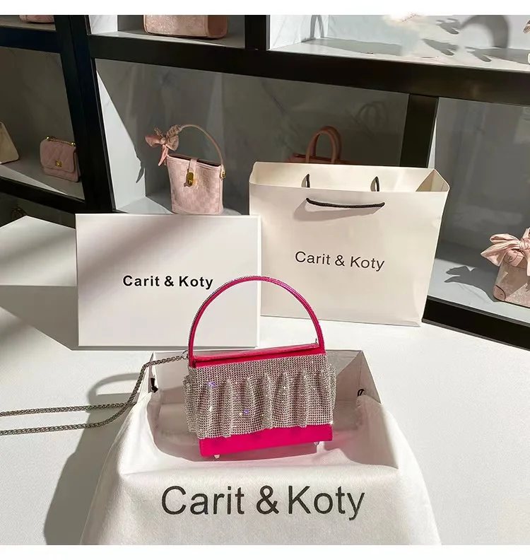 Luxury Designer Women's Handbag Crystal Shiny Rhinestone Diamond Evening Bag Wedding Party Clutch Purse Shoulder Crossbody Bag