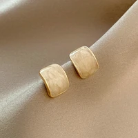 geometric square gold color earrings female fashion retro jewelry hip pop party girl irregular pendant earrings