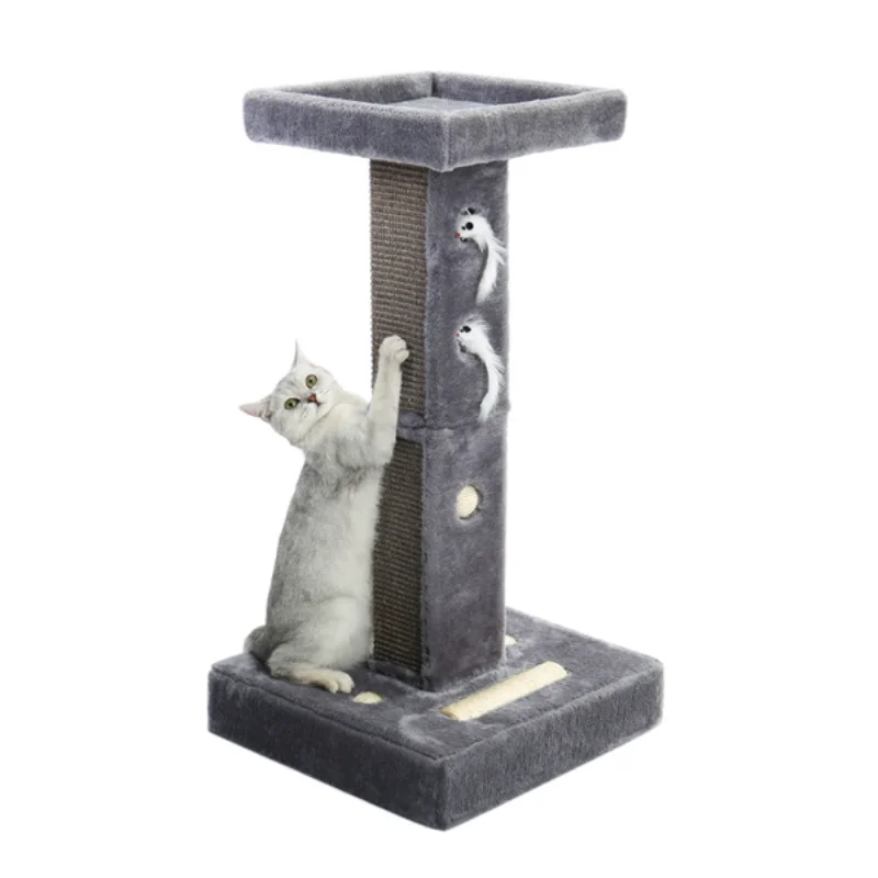 

Modern Cat Tree Cat Scratching Post with Sisal Scratching Posts\ Cozy Perch and Cat Interactive Toy[US Stock]