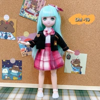 comic face 30cm doll two dimensional 21 movable joints 16 bjd dress up cute color 3d anime eyes dolls clothes toys for girls