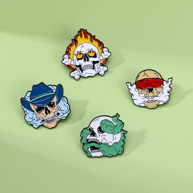 4 шт./набор эмалированные броши в виде черепа