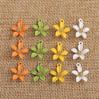10pcs cute colorful alloy flower charms for diy handmade earrings pendants necklaces keychains jewelry making accessories