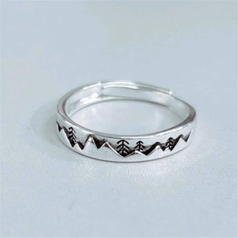 

Stylish Simplicity 925 Sterling Silver Jewelry Simple Christmas Tree Branches Adjustable Rings For Women Party Gift Accessories