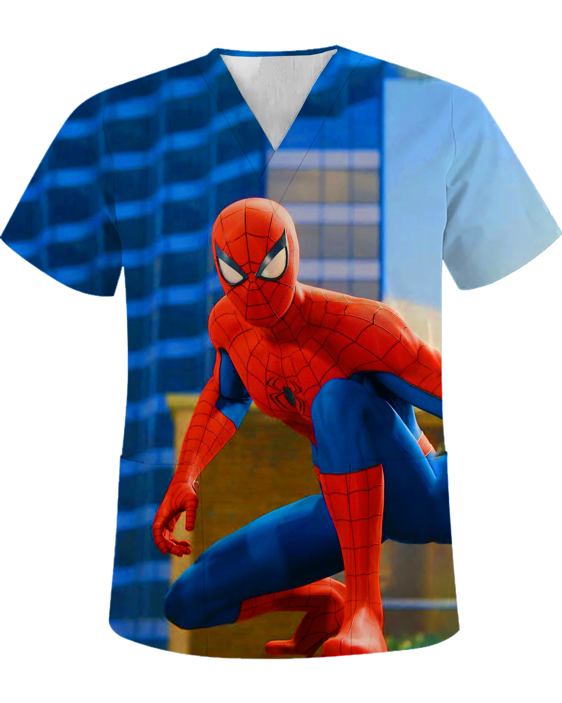 

Футболка мужская с V-образным вырезом, топ с карманами в стиле Харадзюку, зеленая рубашка с принтом Веном, Тора, Капитана Америка, Y2k