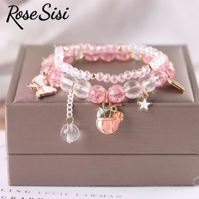 

Роза sisi Япония и Южная Корея Новая девушка свежий и милый популярный товар женские браслеты принцессы подарок для девочек