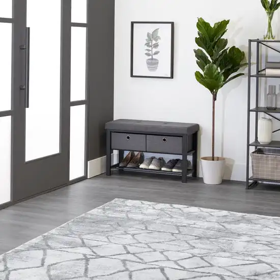 

Cushion Shoe Bench with Drawers