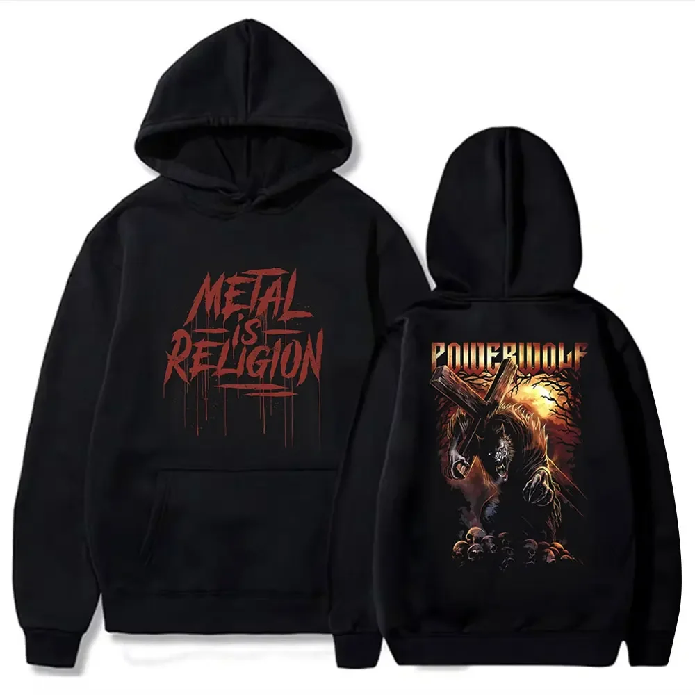 Фото Новая модная мужская толстовка Via Dolorosa Black от Powerwolf, пуловер большого размера с графическим рисунком, молодежная уличная одежда, винтажные толстовки, топ унисекс №3