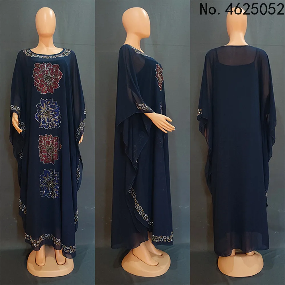 

Африканские платья для женщин элегантные Новые мусульманские модные Abayas Dashiki Алмазный халат кафтан шифоновое длинное платье из двух частей...