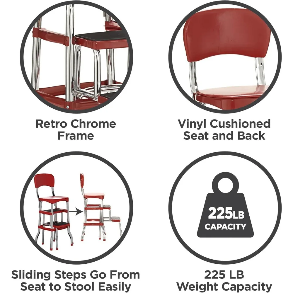 Ретро фотостул COSCO скользящий красный