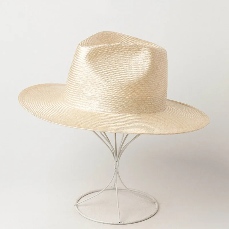 Sisal Hemp Panama Hats for Women's Summer Hat Simple Straw Fedoras Natural Wide Brim Sun Hat Jazz Outdoor Beach Hat DIY Hat Base