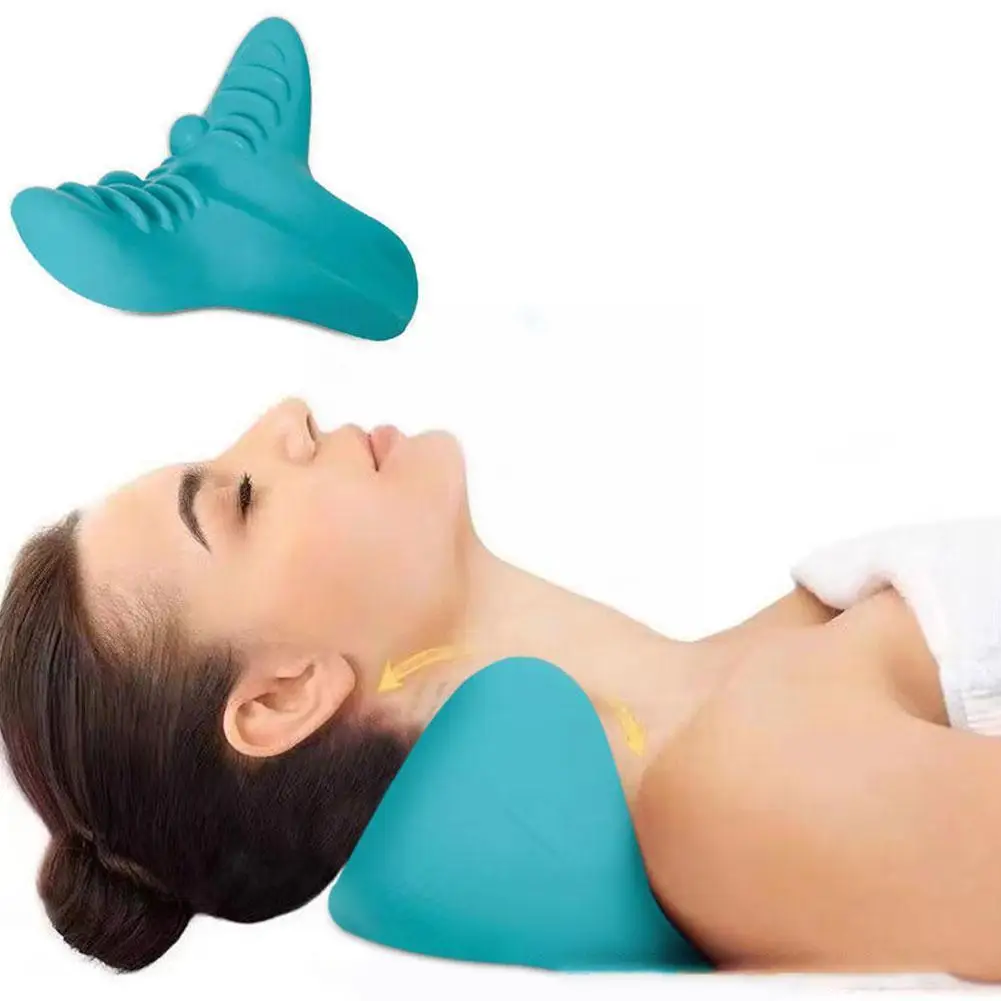 Neck Shoulder Stretcher Relaxer Cervical Chiropractic Traction Device Pillow For Pain Relief Cervical Spine Alignment Gift U0K8