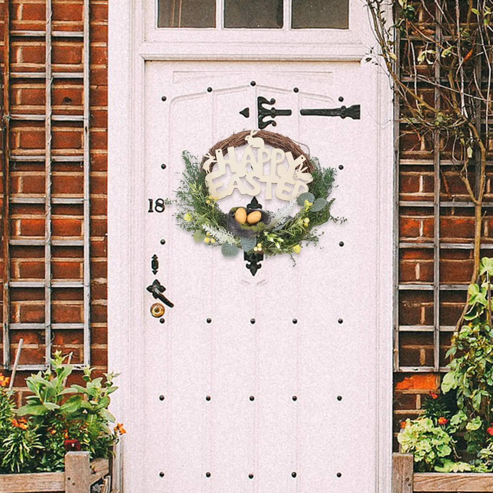 

Easter Wreath Pendant Ornaments Decoration Bunny for Front Door Home Window