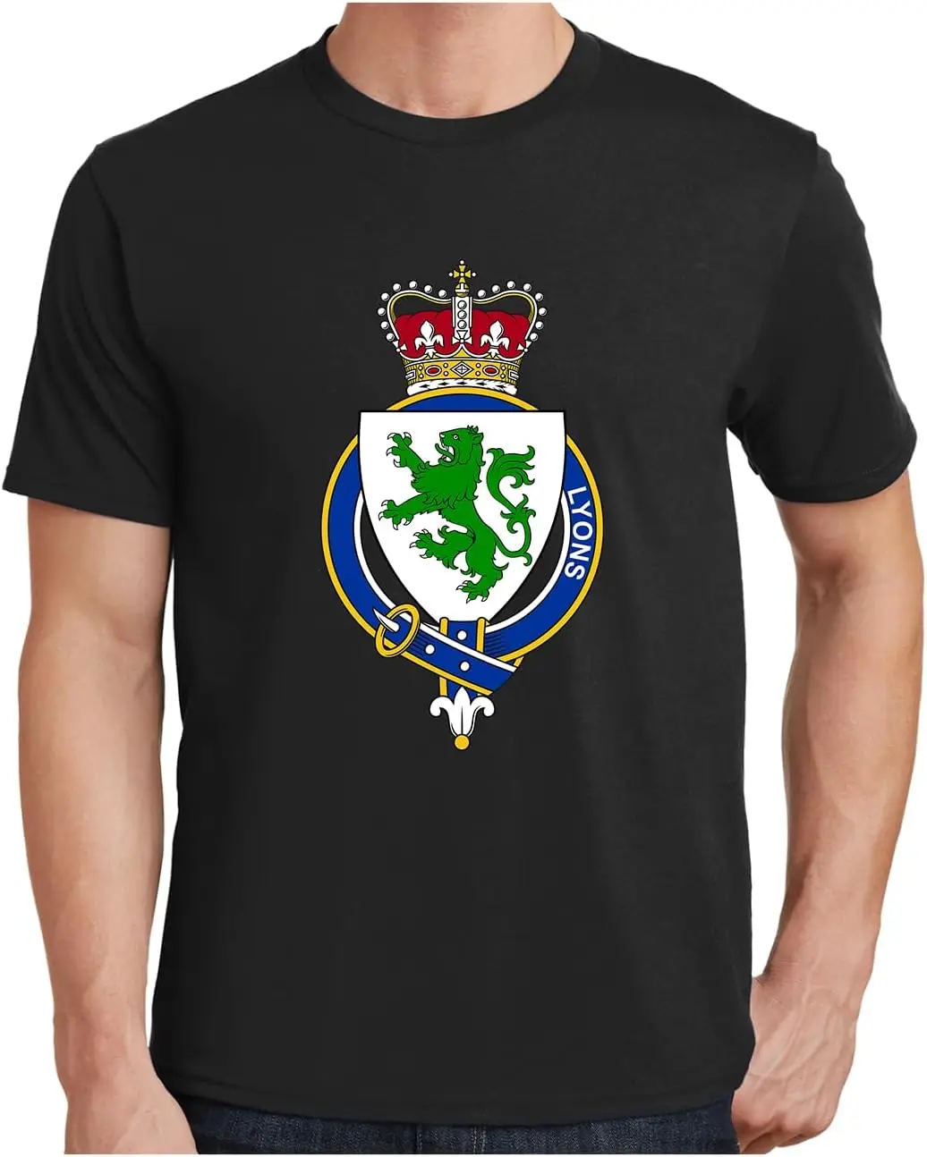 Мужская шотландская семейная футболка с подвязками