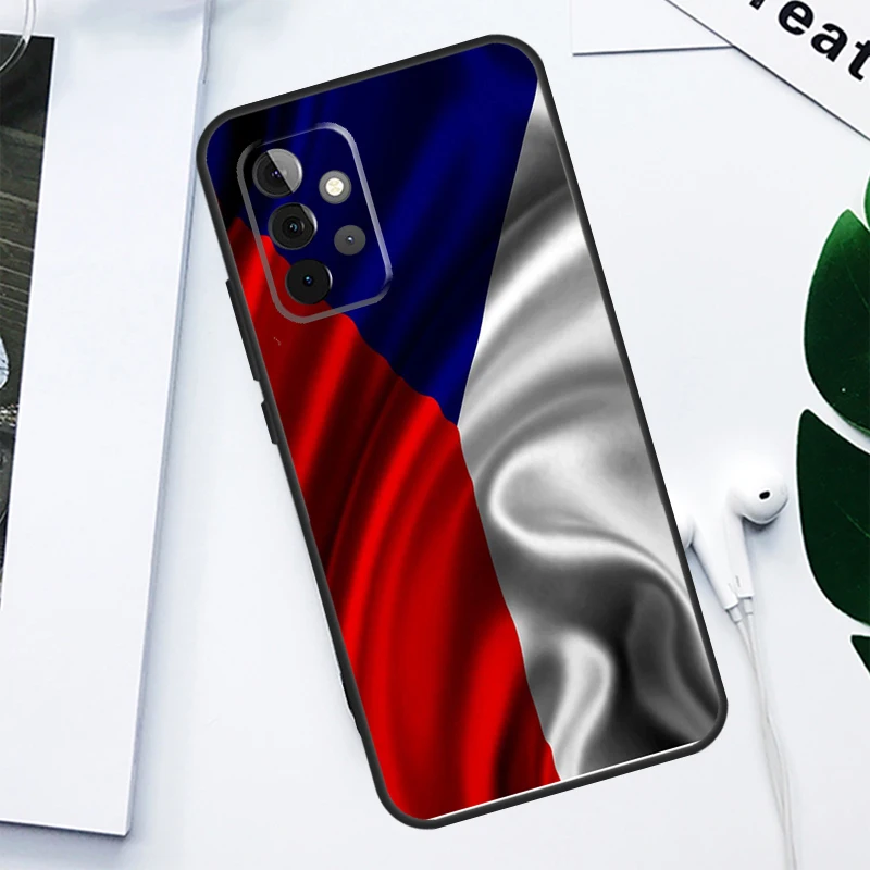 Чехия с флагом для Samsung Galaxy A34 A54 A14 A55 A35 A15 A53 A33 A13 A05 A06 A16 A22 A32 A52 Чехол телефона