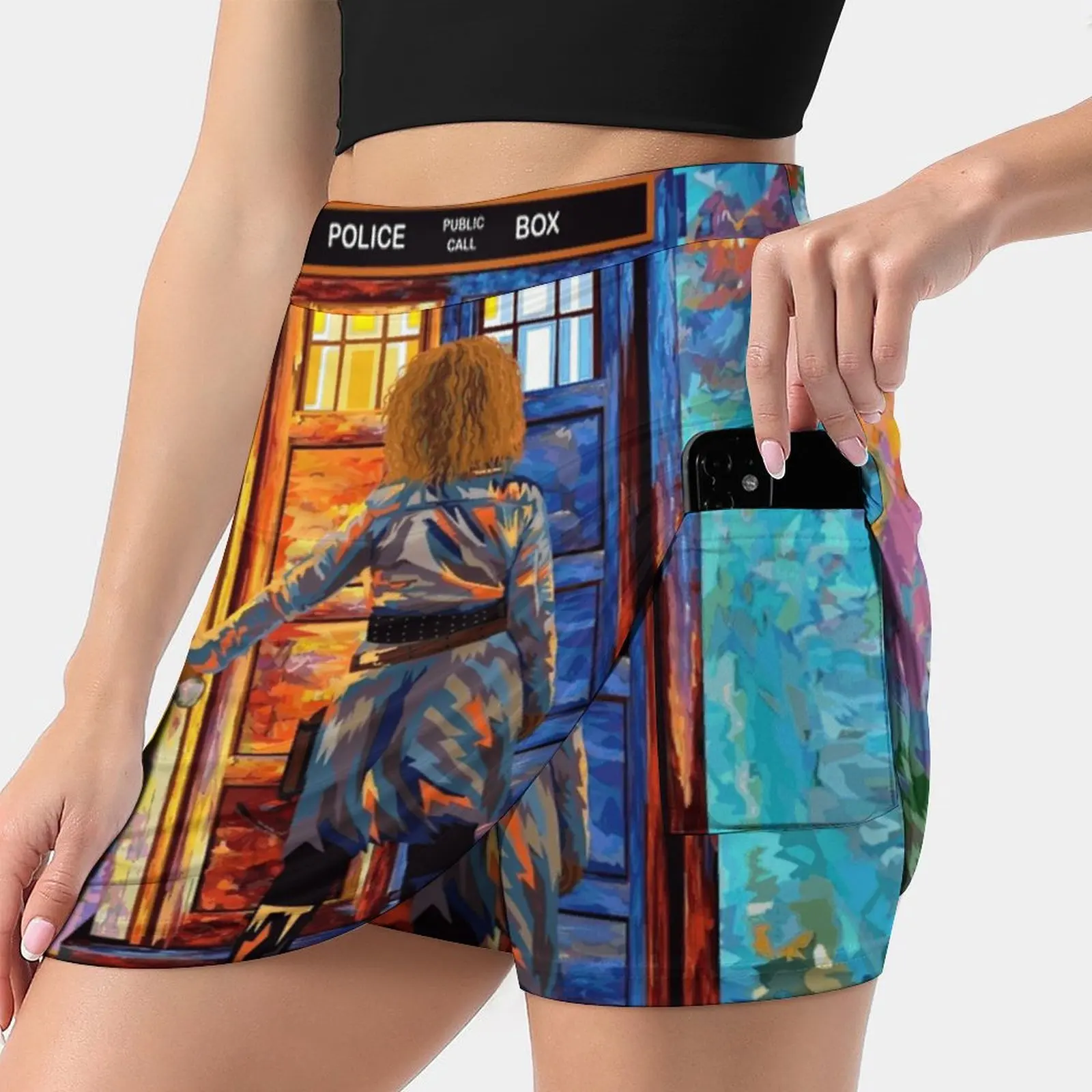 

Красивая Женская юбка Blondie Time Traveler с абстрактным рисунком, Спортивная юбка с карманами, модная юбка в Корейском стиле 4Xl, юбки