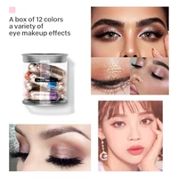 12 colors blingbling glitter eye shadow waterproof makeup palette mini capsule beginner friendly long lasting delicate powder