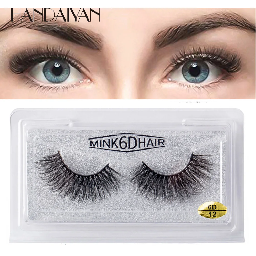 

HANDAIYAN 6D накладные ресницы из норки Полный Макияж черные густые накладные ресницы косметический инструмент натуральный Макияж Длинные ресницы