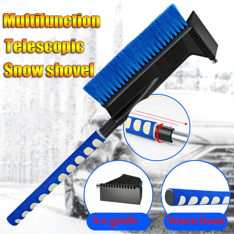 

Snow Brush Stainless Steel Ice Shovel Telescopic Defrost Tool For Car Windshield Snow Remove Frost Broom Cleaner