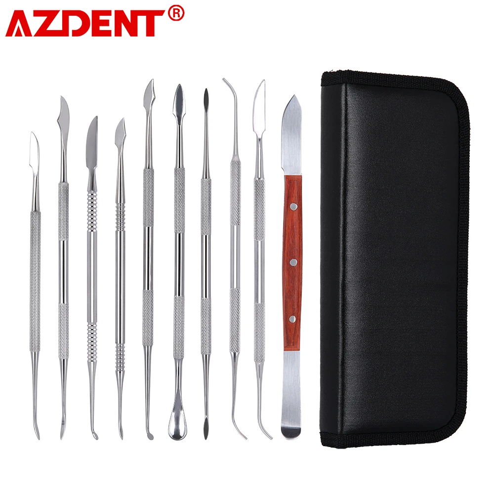 

AZDENT 10Pc Dental Spatula Plaster Knife Practical Stainless Steel Versatile Teeth Wax Carving Tool Set Dentistry Instrument