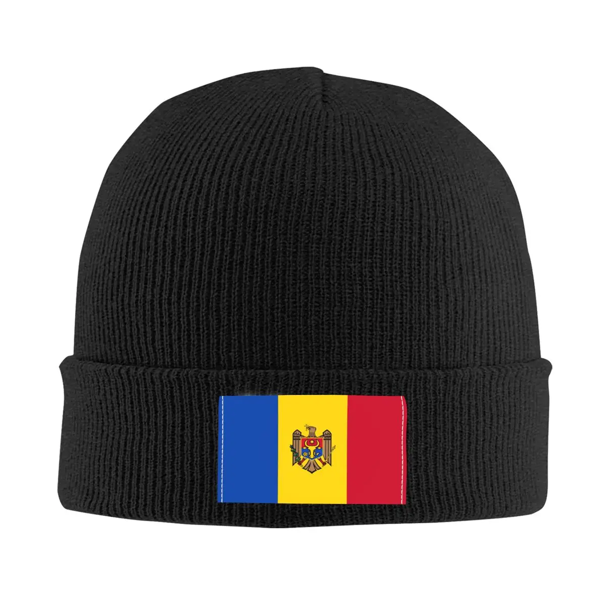 Flag Of Moldova Skullies Beanies Caps For Men Women Unisex Hip Hop Winter Warm Knit Hat Adult Bonnet Hats 1