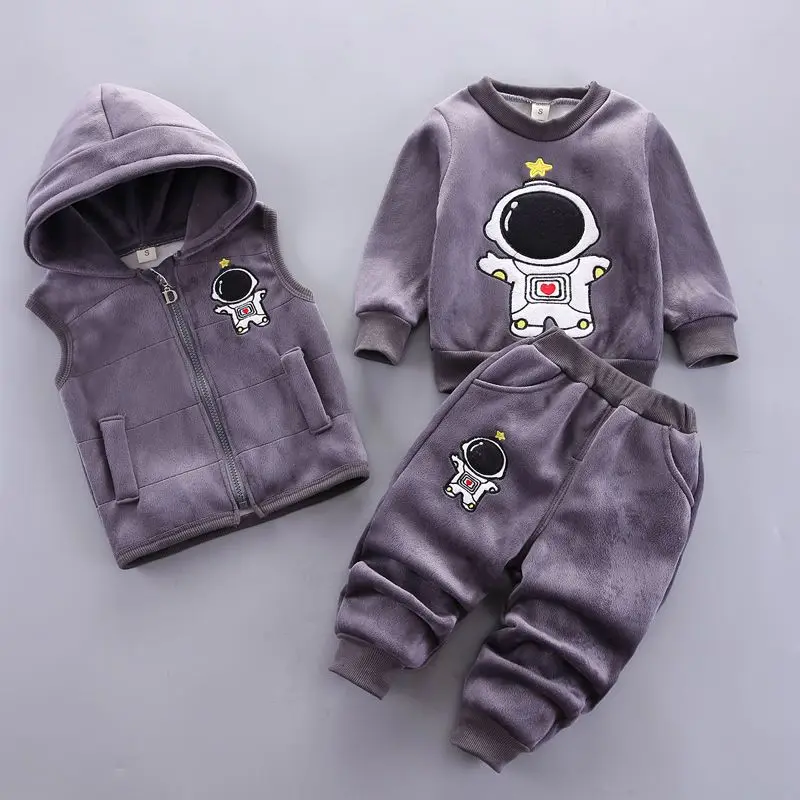 Толстовка с капюшоном рисунком астронавта для мальчиков 0-4 лет весенне-осенняя