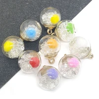 glass bottle pendant charm crystal sequin transparent glass ball pendant crafts making handmade jewelry diy earrings necklace