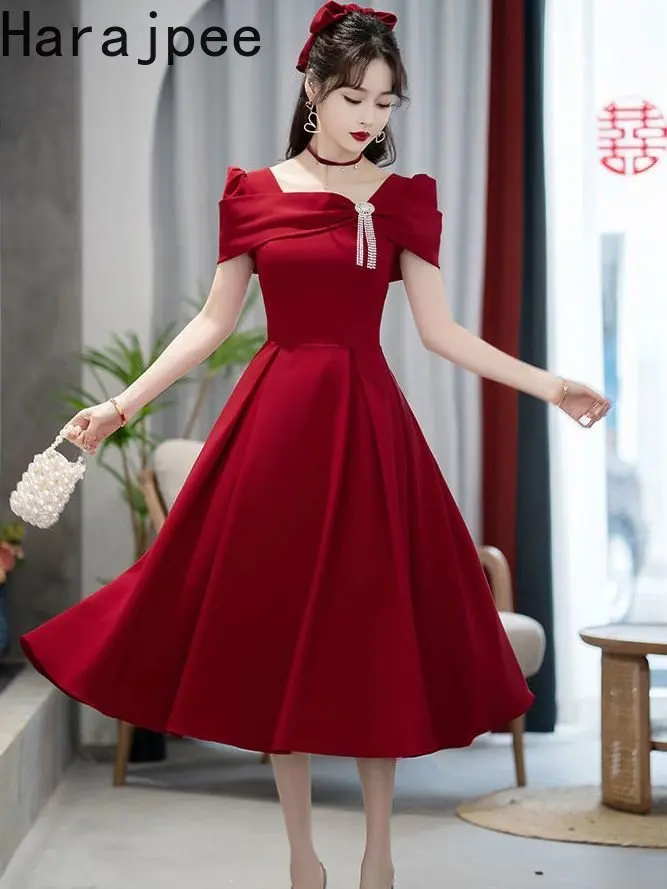 

Длинное платье в стиле харадзпи, Новинка весна-осень 2023, свадебные и банкетные платья невесты для помолвки, темпераментные элегантные женск...