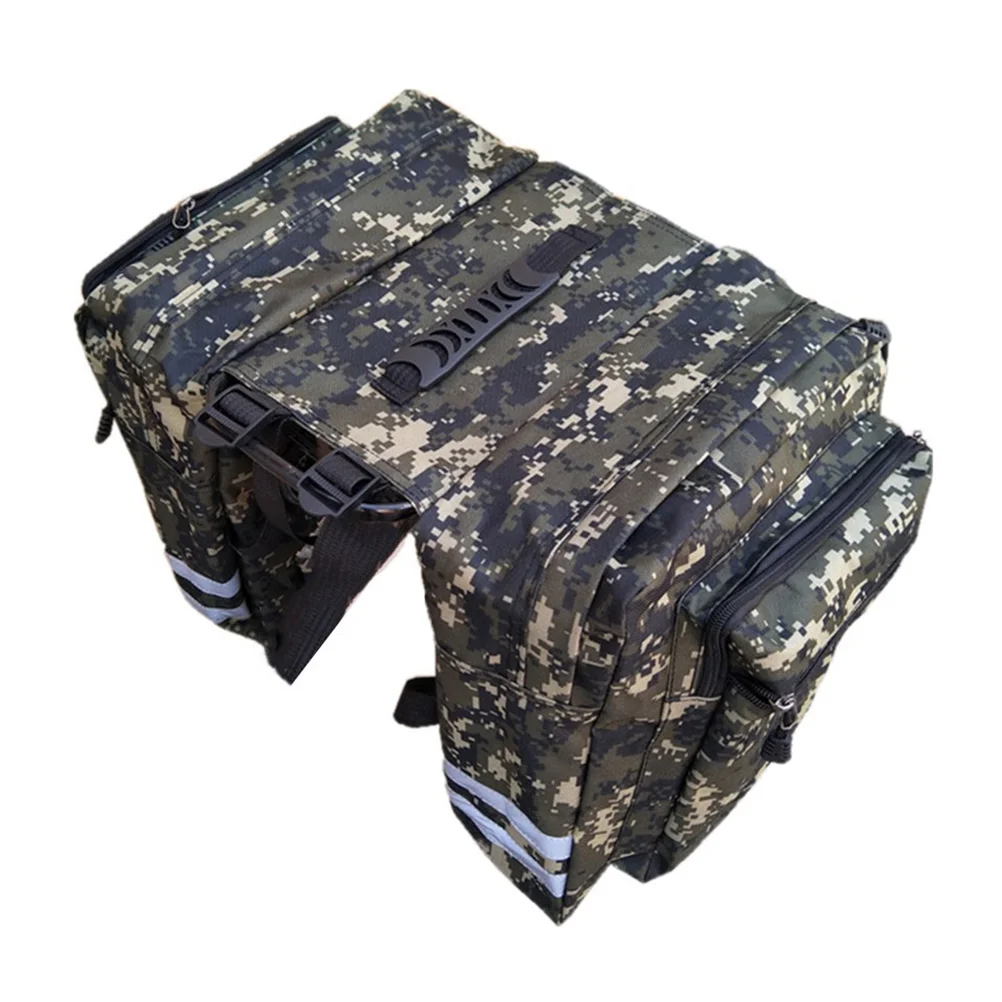 

Waterproof Rear Seat Camo Bicycle Trunk Saddle Canvas Bag for Mountain Cycling (Blue)