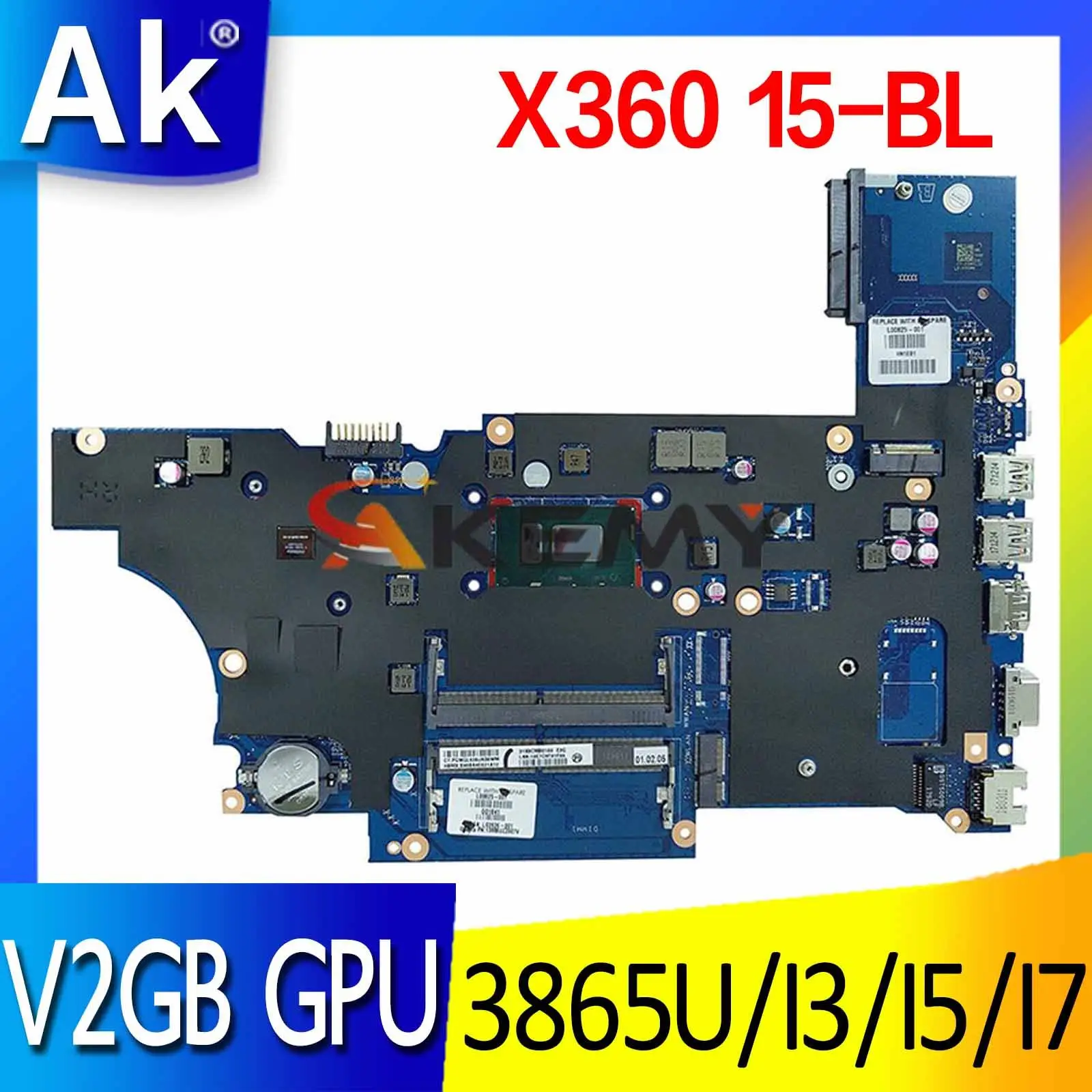 

Материнская плата DA0X8CMB6E0 для ноутбука HP ProBook 450 G5, материнская плата с процессором 3865U I3 I5 I7 7-го поколения 8-го поколения V2GB GPU