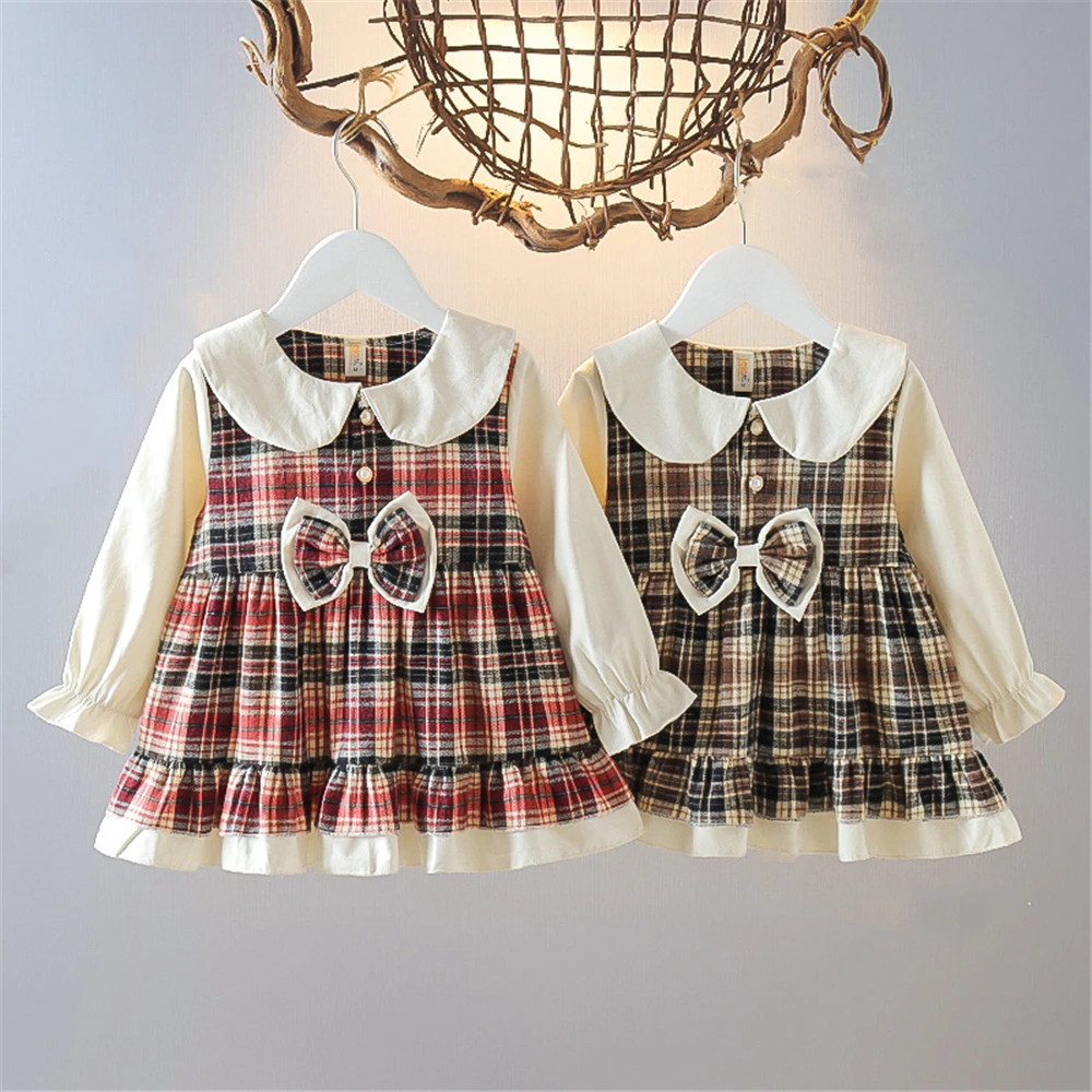 

Baby Girls Dress Clothes Plaid Long-sleeved Dress for Toddler Children Girls Clothing Baby Birthday Christmas Dresses Vestidos