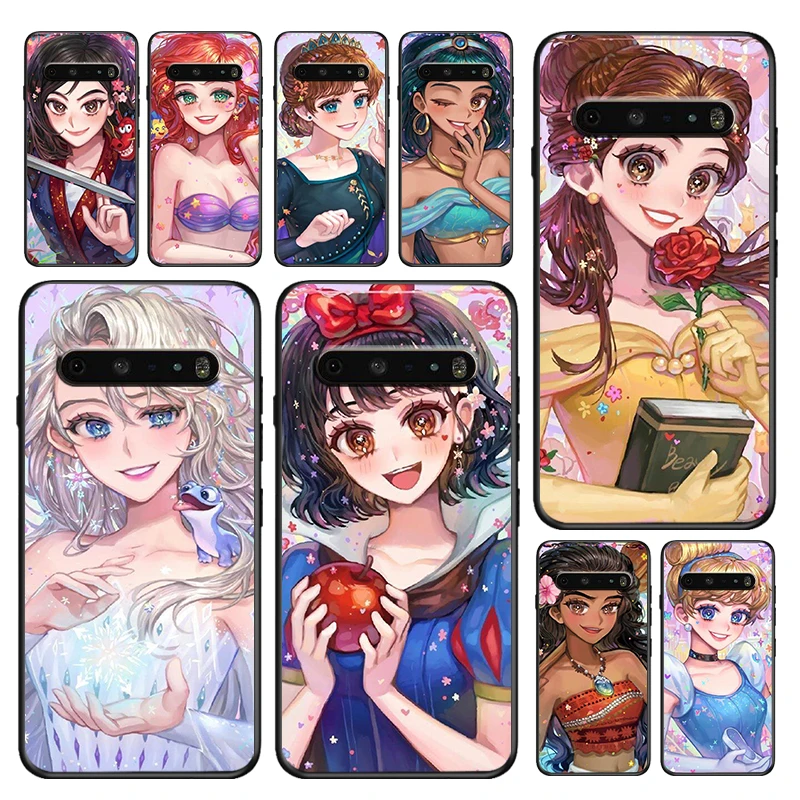 

Disney Princess Snow White Case For LG V50 V60 G8 ThinQ 5G K51S K41S K71 K61 Q60 V40 V30 K92 K22 Soft TPU Black Phone Capa Cover