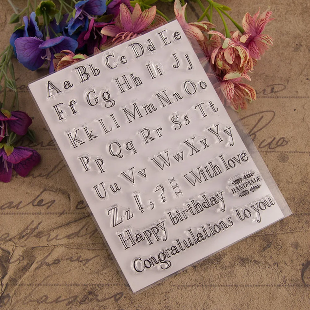 

1pc Clear Stamp Delicate Alphabet Pattern Scrapbooking Transparent Stamps for Craft Making DIY Photo Album