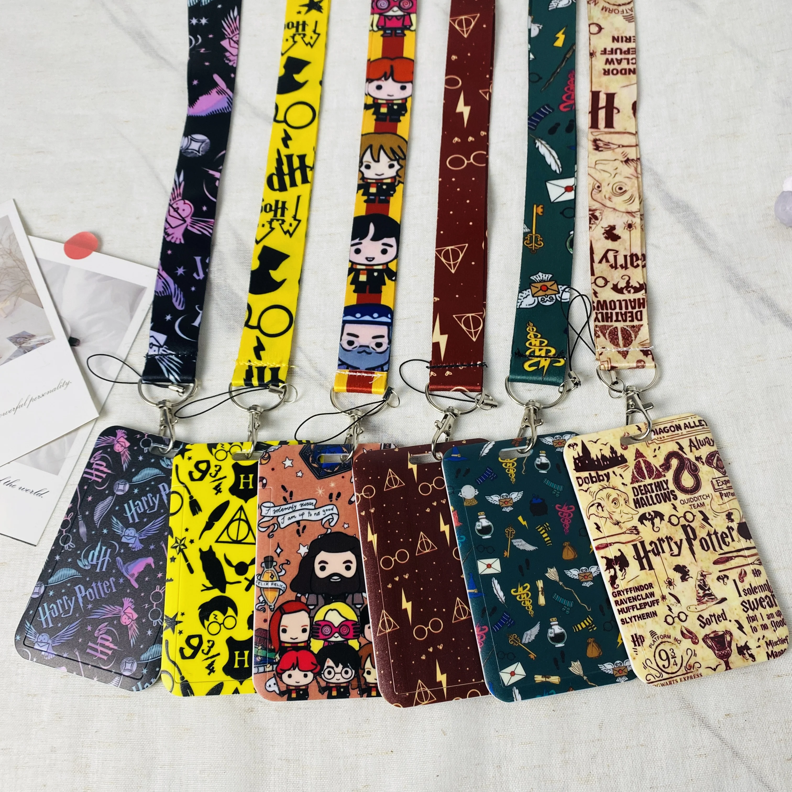Anime Cartoon Credential Holder Keychains Neck Lanyard For Pass Card Credit Keychain Straps Wholesale